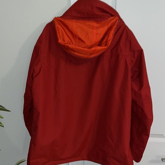 Quechua Decathalon red orange men’s hooded hiking trail waterproof jacket XL - Picture 4 of 9